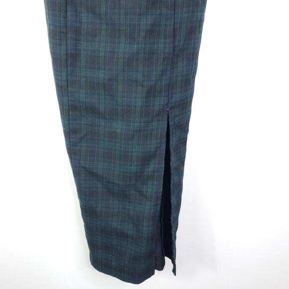 Vintage Dress Womens 2 Knapp Studio Jumper Midi Tartan Plaid Crossed Back - Picture 3 of 10